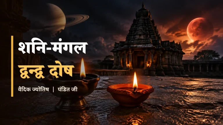 शनि मंगल द्वन्द्व दोष - लोहे और मिट्टी के दीप के साथ शनि-मंगल का आकाश
